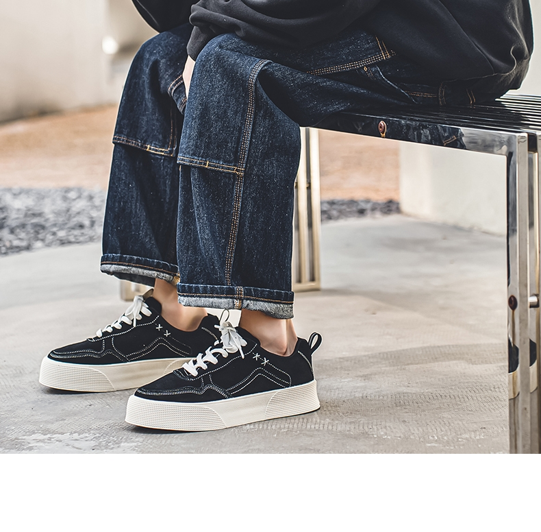 \12304; READY SOTCK】 Scarpe casual retrò piatte da uomo, scarpe da tavola con suola spessa semplici e alla moda._voghion.com