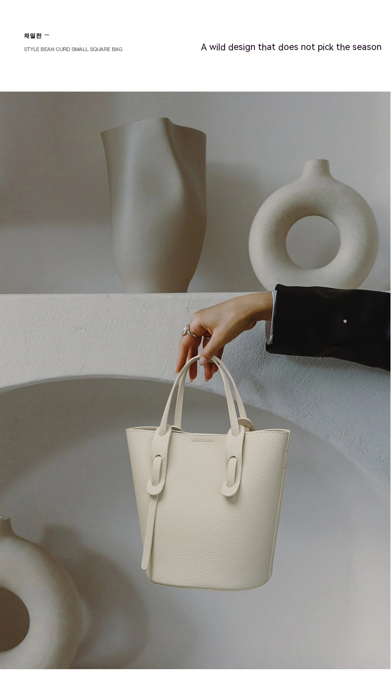 Nuova borsa a secchiello portatile alla moda in morbida pelle bovina con borsa a tracolla singola a spalla di alta qualità Borsa minimalista in pelle bovina con strato superiore per le donne_voghion.com