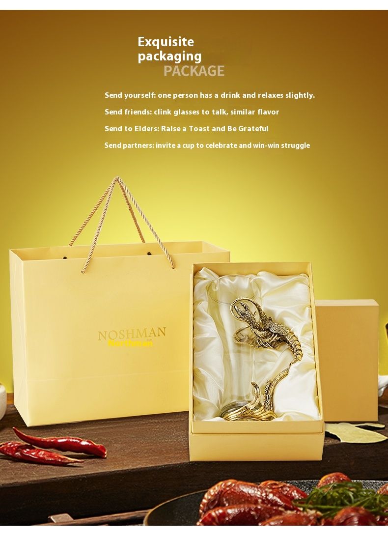 Wysokiej jakości kreatywny i spersonalizowany szklany kubek w kształcie homara, wysokiej jakości rzemiosło o dużej pojemności, pas internetowej gwiazdy, do domu_voghion.com