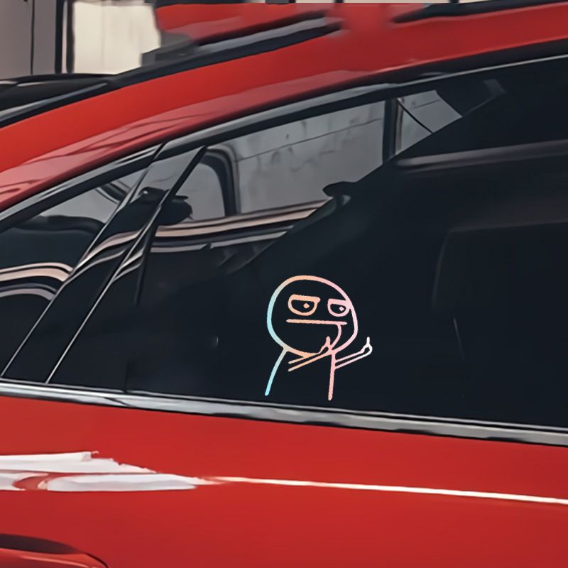 autocollants chauds moqueurs mépris drôle doigt d'honneur personnalité dessin animé saccage bandes dessinées autocollants de voiture autocollants réfléchissants de carrosserie de voiture_voghion.com