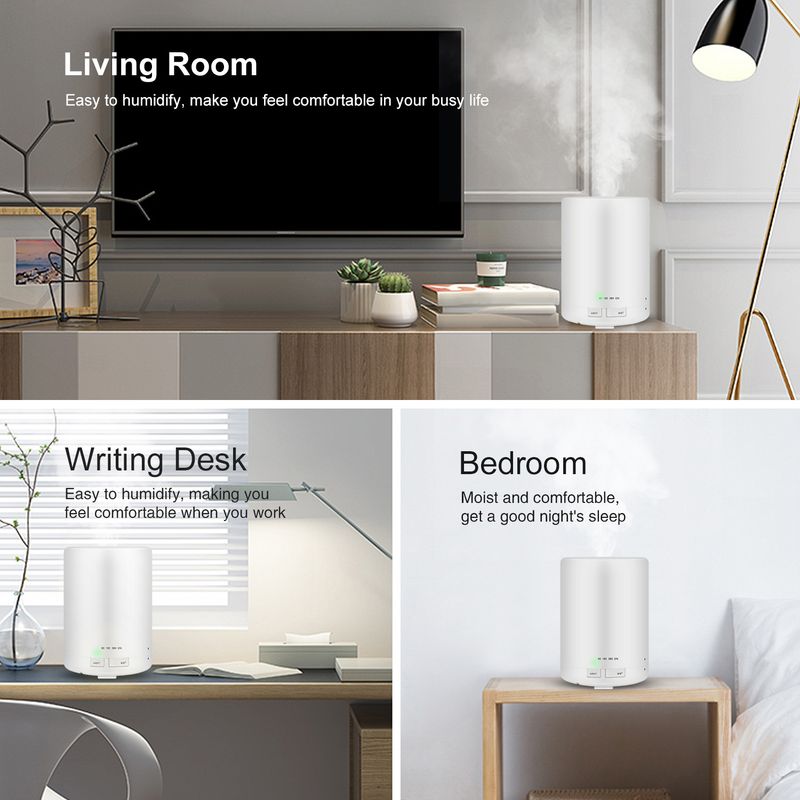 Aroma Diffuser Aromatherapy Machine Household Ultrasonic Humidifier 300ml Silent Essential Oil Diffuser Colorful Night Light_voghion.com