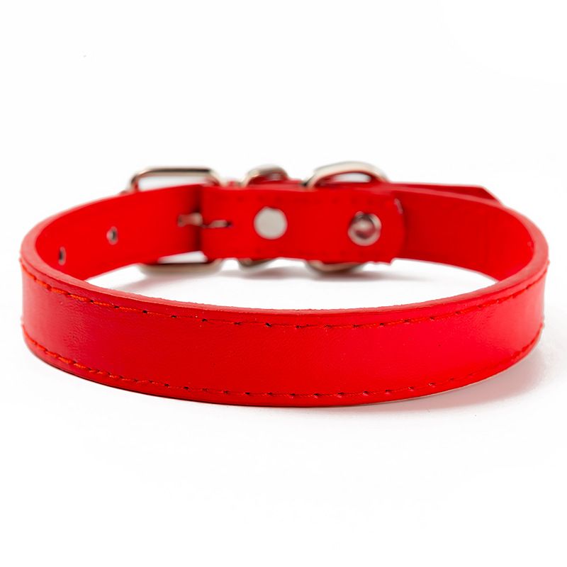 PU Leather Flat Adjustable Multi-color Dog Collar Yiwu Pet Supplies Factory_voghion.com
