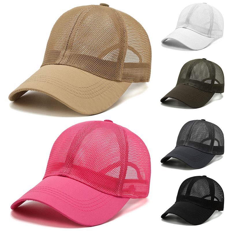 Cappellini estivi Cappellino da camionista in rete completa Snapback Pesca Traspirante Esterno Uomo Protezione solare Cappello da corsa_voghion.com