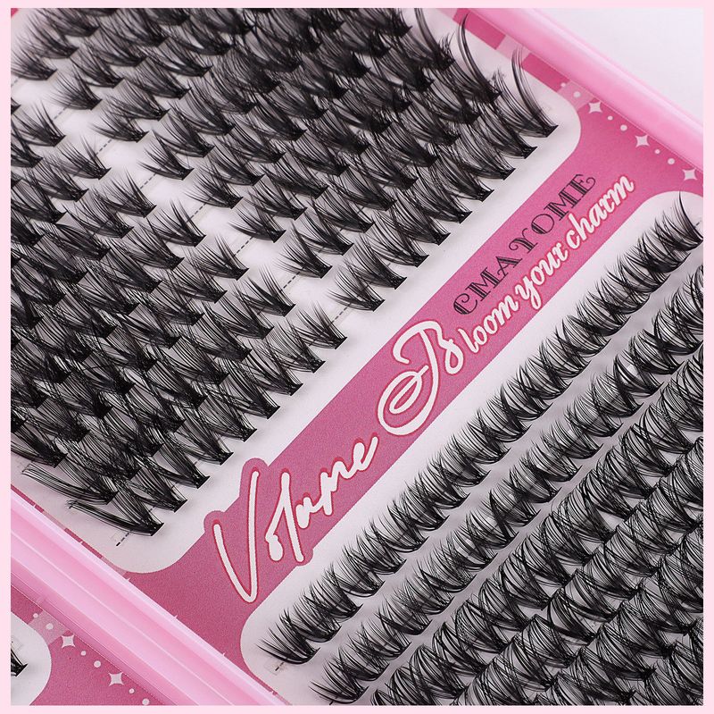 Large Capacity D-Curl Cluster False Eyelashes Book, Natural Thick Mix Pack For Lash Styling_voghion.com