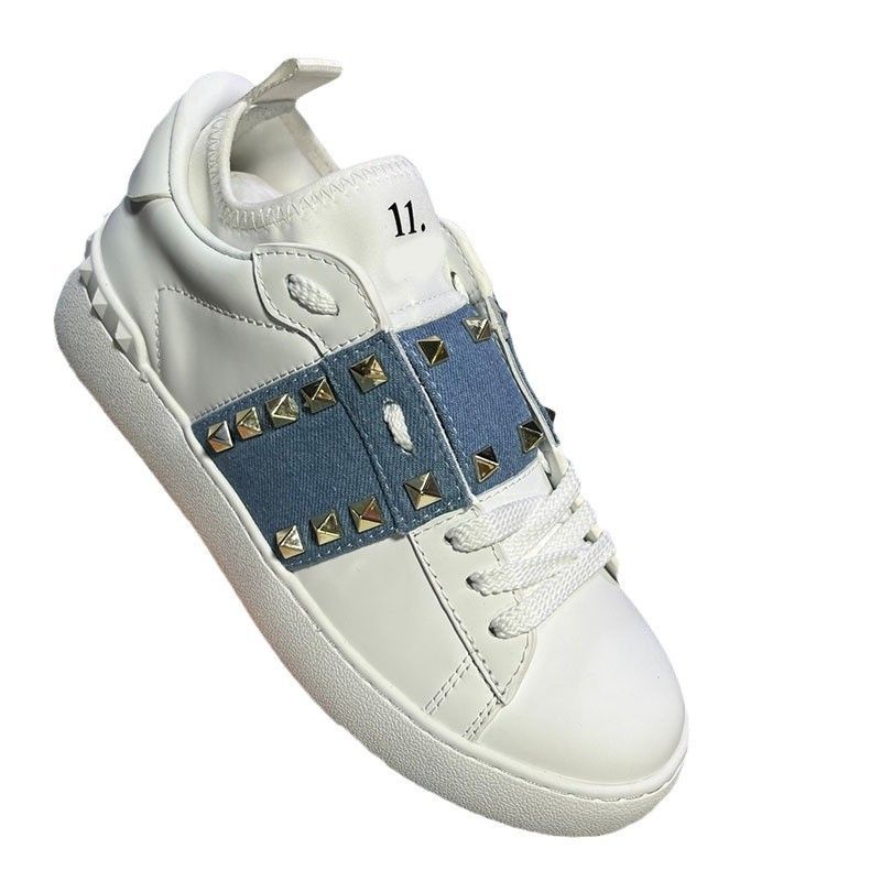 2024 Nuove scarpe da ginnastica V-Home Leisure Sports Rivet bianche in vera pelle, alla moda e alla moda, per uomo e donna_voghion.com