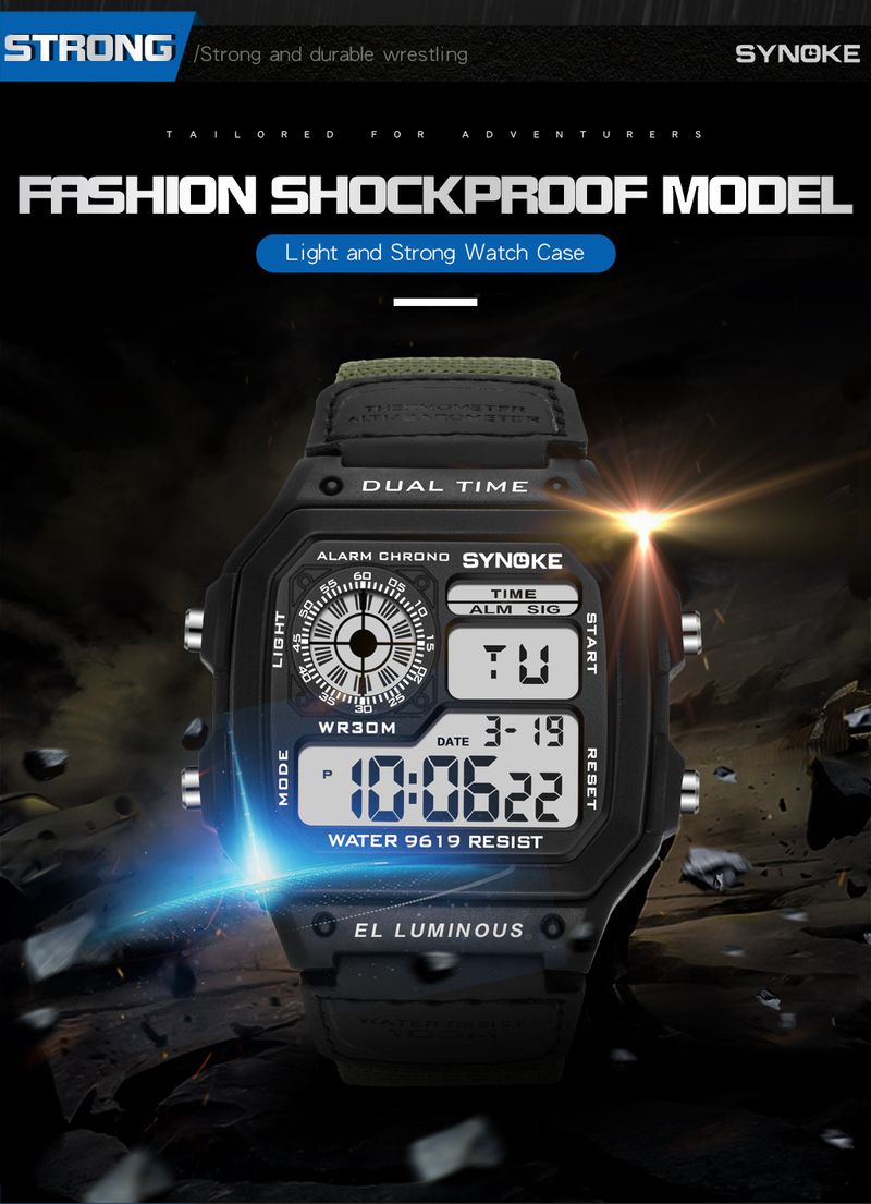 Men's Watches Nylon Canvas Men's Thin Square Classic Student Watches With Retro Electronic Watches Luminous Waterproof Movement._voghion.com