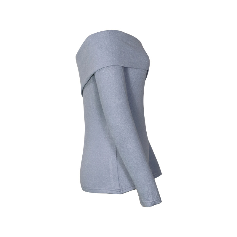 Abbigliamento da donna Top sottostanti sexy solidi con scollo a V slim fit con spalle scoperte_voghion.com