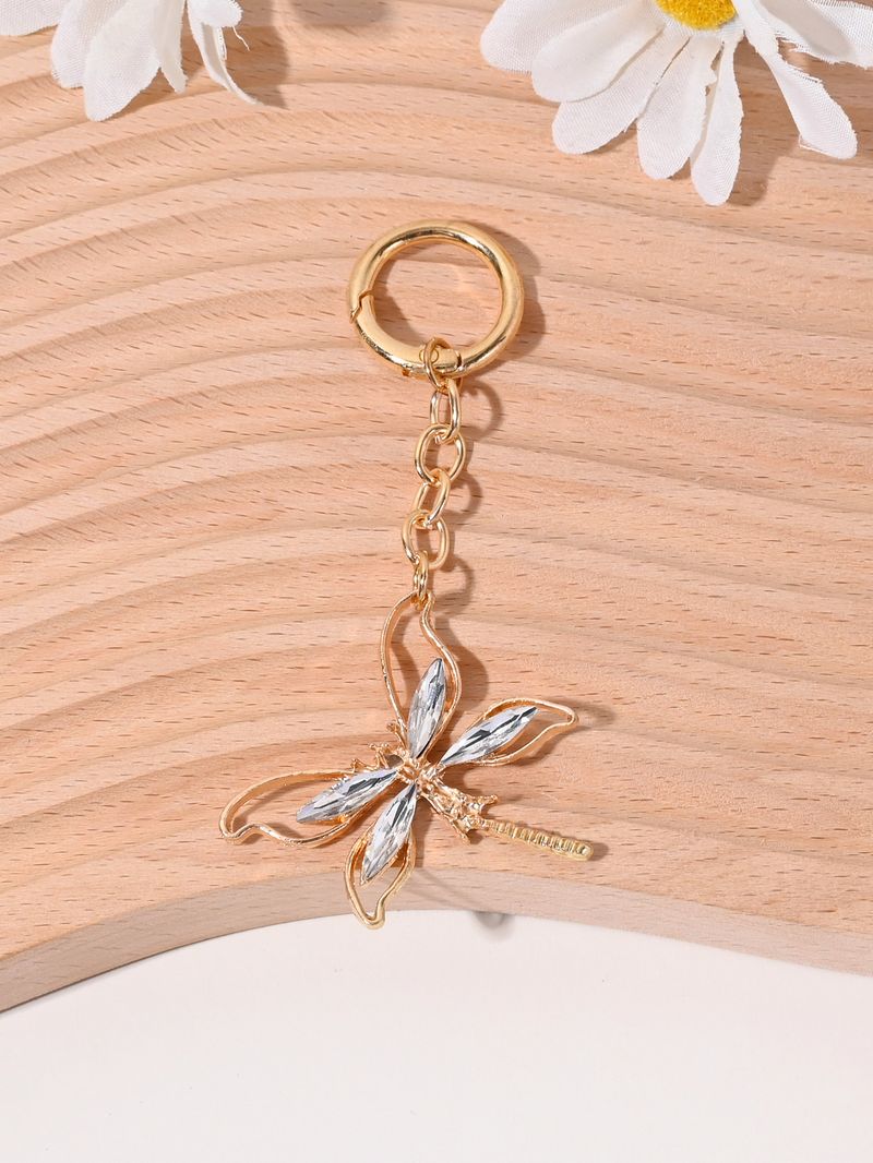 Portachiavi con diamanti intarsiati a forma di libellula, accessorio per borsa alla moda, custodia per telefono, ciondolo per fotocamera, ornamento_voghion.com
