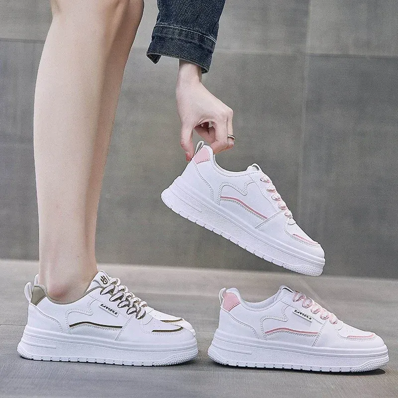 Πλατφόρμα Running Γυναικεία παπούτσια τένις Woman Walking Chunky Sneakers Λευκά Casual Vulcanized παπούτσια_voghion.com