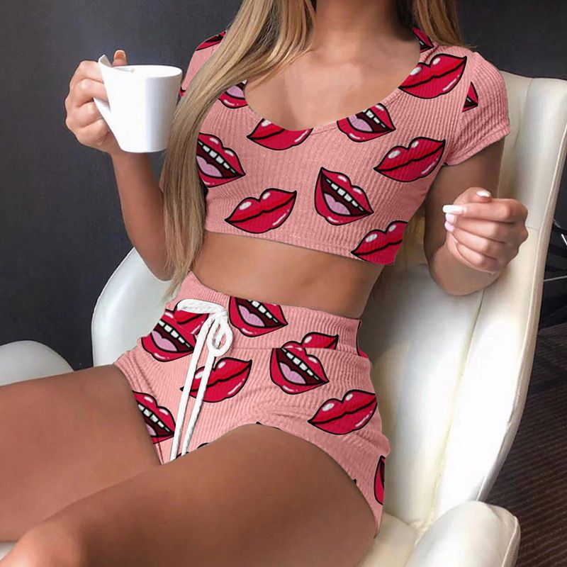Inicio Ropa interior de mujer Conjunto de dos piezas Pijamas caseros sexy_voghion.com
