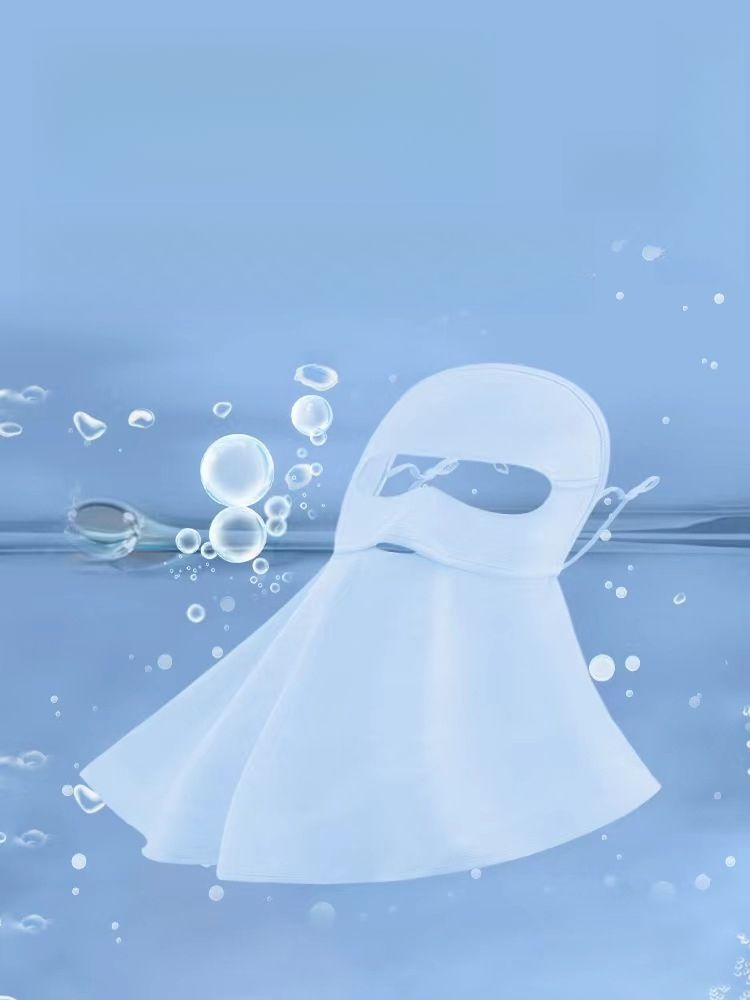Facekini Sun per donna, protezione solare integrale in seta di ghiaccio, protezione UV, traspirante, per ciclismo_voghion.com