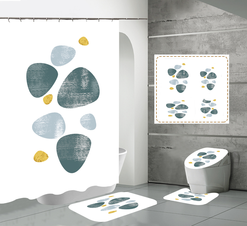 Nordic modern high-definition digital printing waterproof and anti fog polyester high-end hotel partition bathroom_voghion.com
