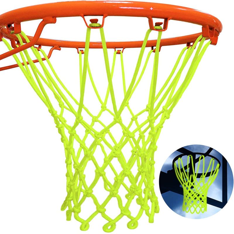 Outdoor luminous basketball net portable bold 12 circle standard size sports nylon luminous basketball net_voghion.com