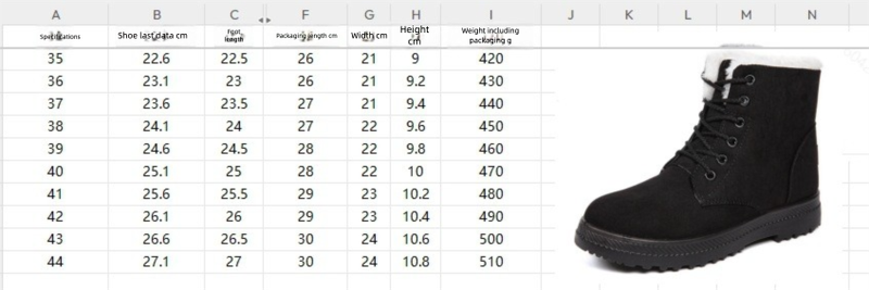 Snow Outdoor Lightweight Non-Slip Lace-Up Thickened Warm Women's Cotton Boots European Size 45_voghion.com