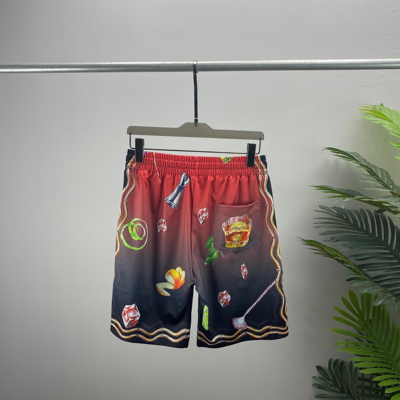 Manskläder Mode modemärke sommarshorts herr fem fjärdedels byxor vardagsdräkt kan dra rep elastisk midja design_voghion.com