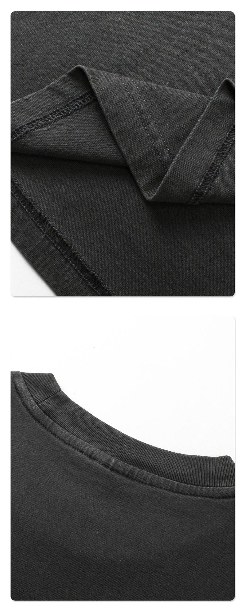 T-shirt à manches courtes pour homme, style rétro délavé, ample, en coton, de marque Tide_voghion.com