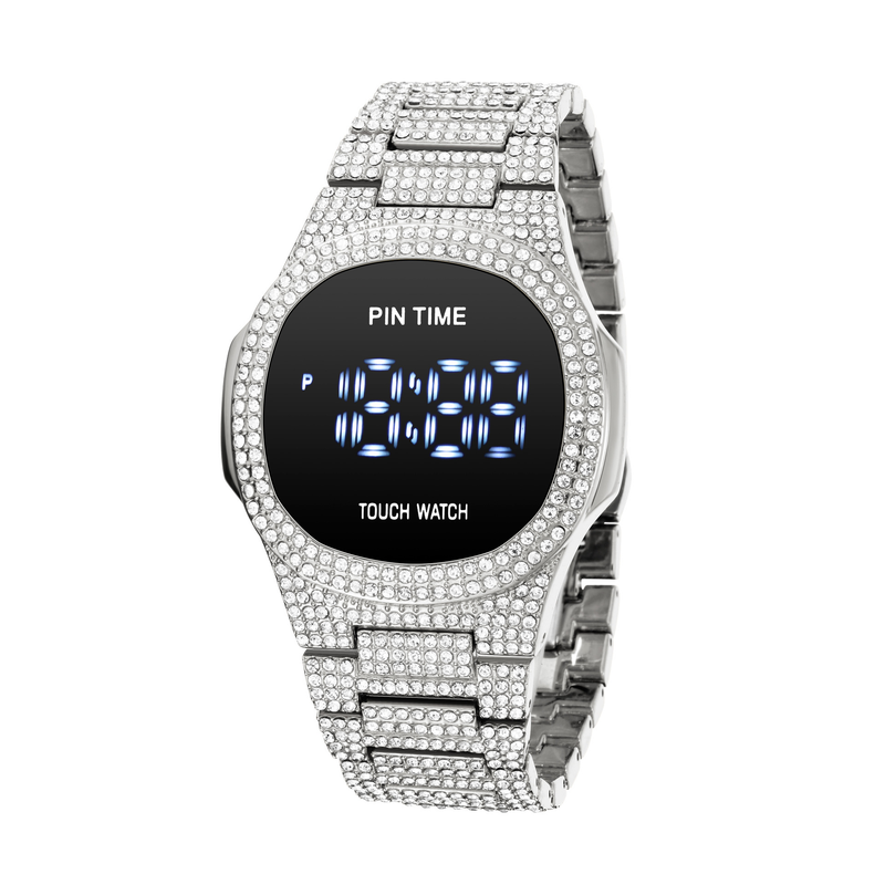 Luxuriöse, minimalistische Digitaluhr für Herren mit Diamantakzenten – wasserdichte Quarzuhr für Business und Freizeit – Roségold, Silber, Gold, Schwarz_voghion.com