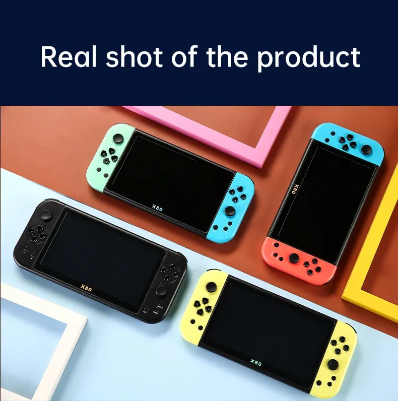 Coopreme X80 Portable Console 7-inch HD Large Screen Arcade PS1 Emulator Multi-function Nostalgia Classic PSP Handheld_voghion.com
