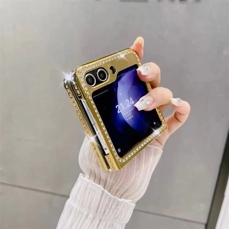 Winter-Stil Liebe Herz Diamant Beschichtung Pelz Fall für Samsung Galaxy Z Flip 5 Zflip 4 3 stoßfeste Abdeckung_voghion.com