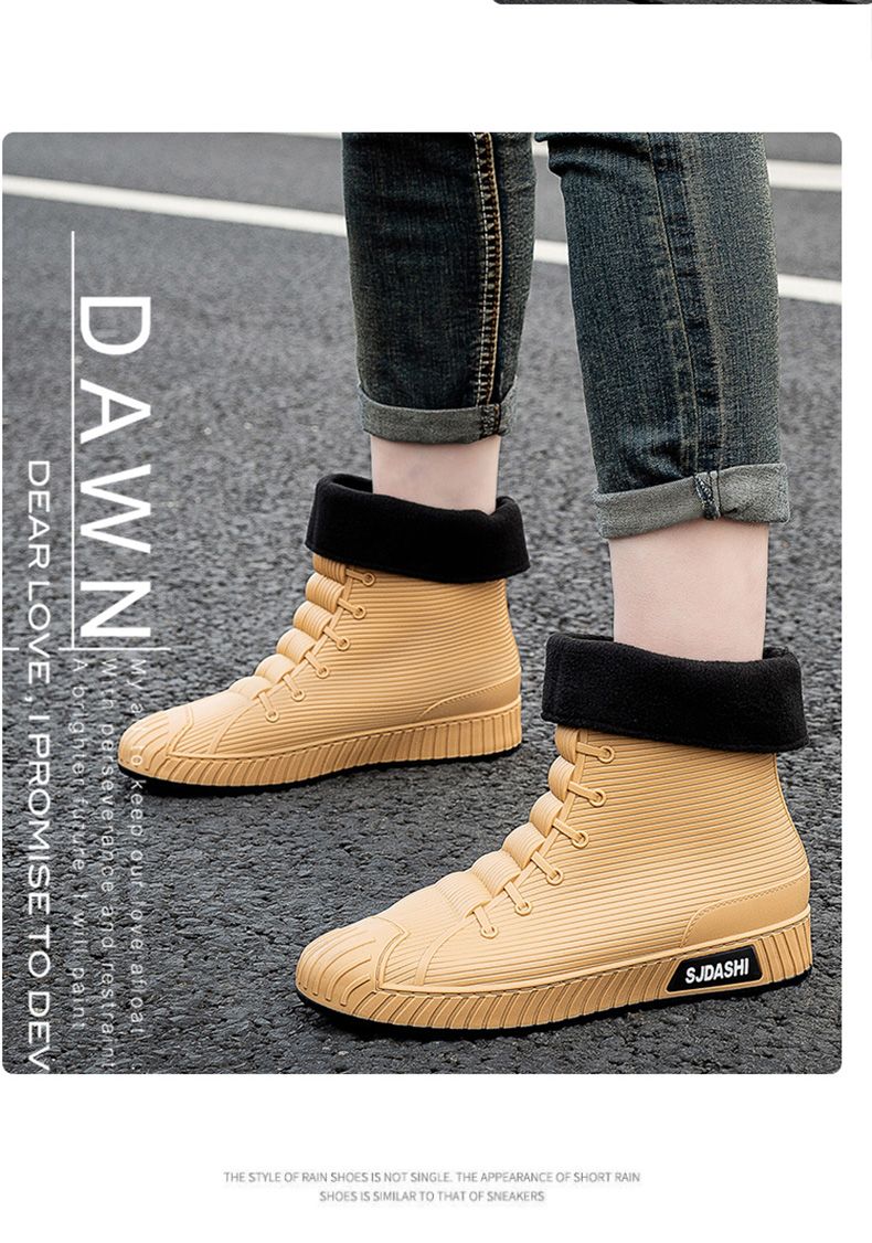 Scarpe impermeabili versatili casual a canna corta da uomo e da donna con calore in pile antiscivolo resistenti all'usura per esterni e pioggia_voghion.com