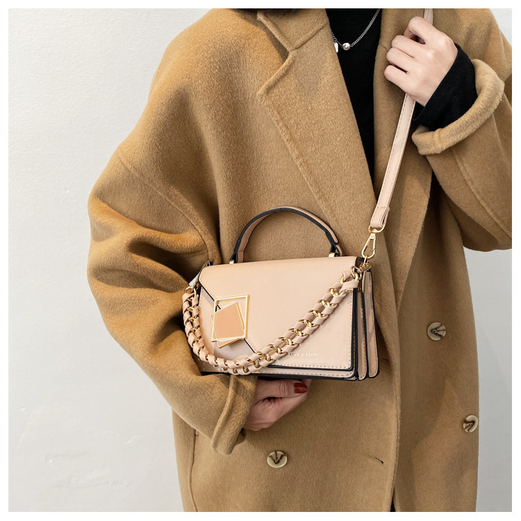 Tas van hoge kwaliteit Dames nieuwe kettingschoudertas Crossbodytas van hoge kwaliteit Buitenlandse handtas Vierkante tas in effen kleur_voghion.com