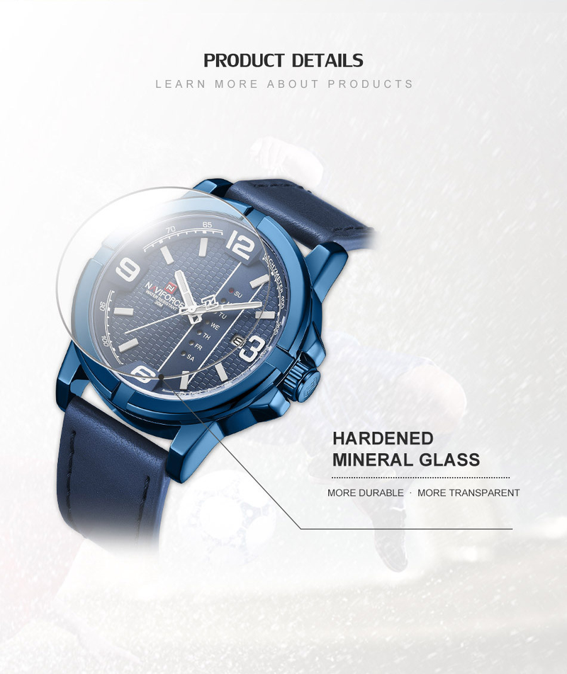 NAVIFORCE/Lingxiang 9177 Waterproof Quartz PU with Calendar Men's Business Watch_voghion.com