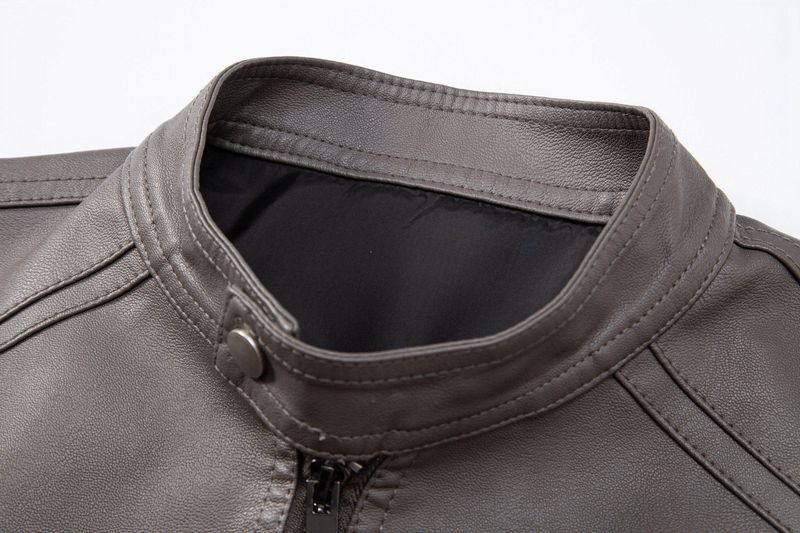 Giacca in pelle spessa, versatile, foderata in pile, vestibilità slim, da uomo, autunno inverno 2025, nuova taglia forte_voghion.com