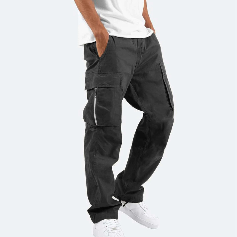 2023 herbst und Winter Neue männer Overalls Unabhängige Station Kordelzug Zipper Tasche Casual Hosen_voghion.com