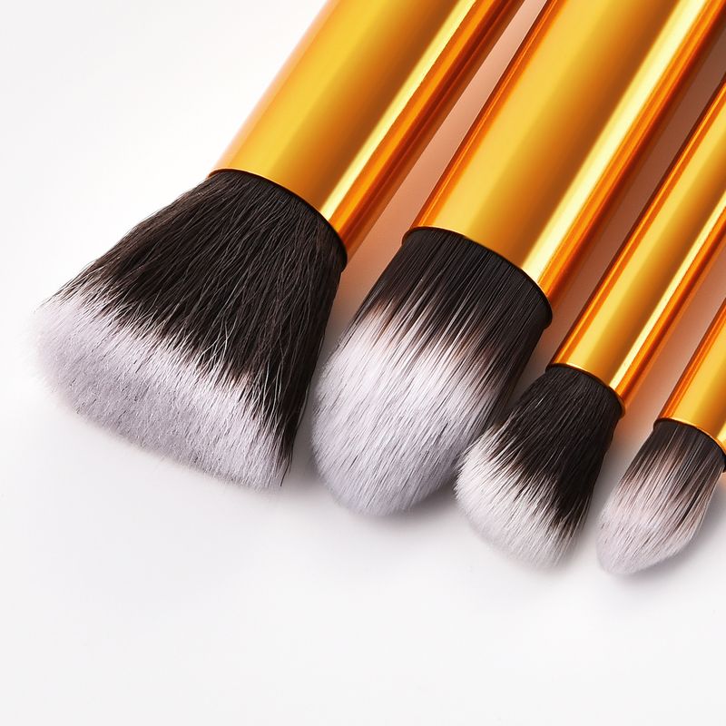 10 Stück Make-up-Pinsel, Make-up-Werkzeuge, lose Puderpinsel, Lidschattenpinsel, Schwarzgold, Bambusgriff-Set, GUJHUI_voghion.com