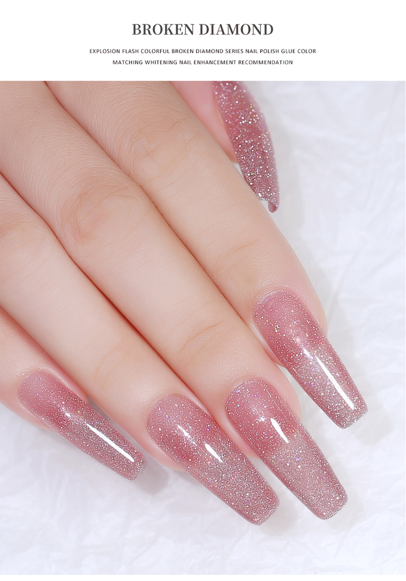 Arte Clavo 15 ml Glitzer-Pailletten-Nagellack, rosa, blau, Splitter, funkelndes UV-LED-Nagelgel, glitzerndes Soak-Off-Nagelkunst-Gel-Lacke_voghion.com