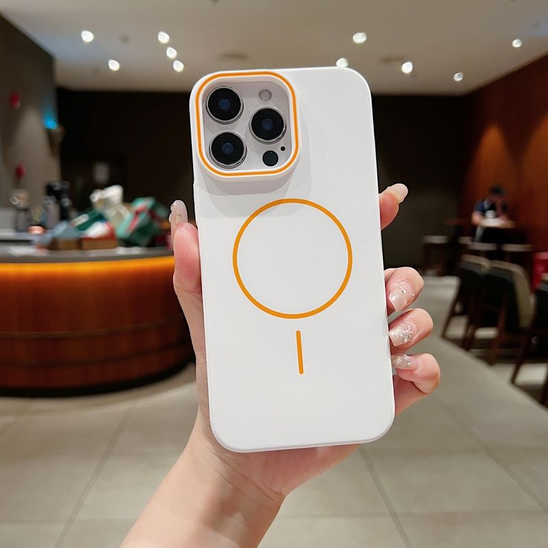 Custodia magnetica originale ultra sottile in PC rigido per iPhone 16, 15, 14 Plus, 13, 12 Pro Max, 11, con ricarica wireless e antiurto._voghion.com