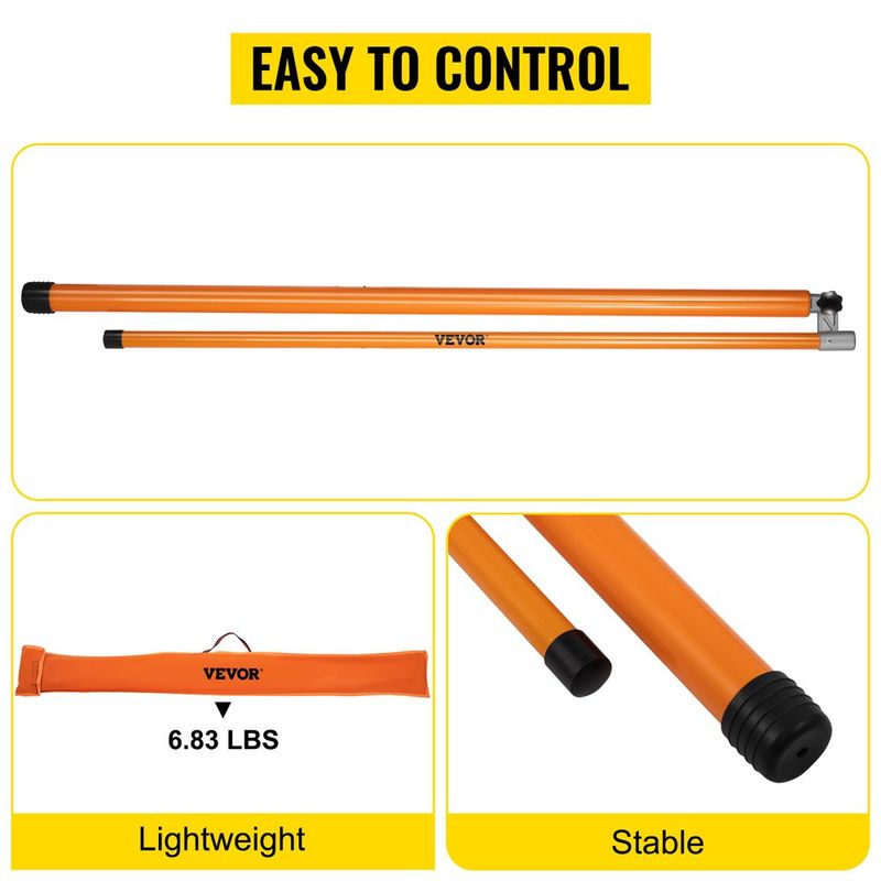 VEVOR Load Height Measuring Stick, 20' Sturdy Fiberglass Truck Height Stick With Adjustable Pole, Non-conductive Truck Height Measuring Stick With Carrying Bag, Height Stick For Trucks, Car Haulers_voghion.com