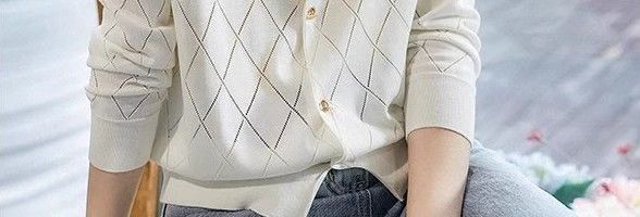 Tidlig høst vestlig stil, avslappet løs strikkekardigan i europeiske varer, aldersreduserende eksklusivt design, diamantgitterlang_voghion.com