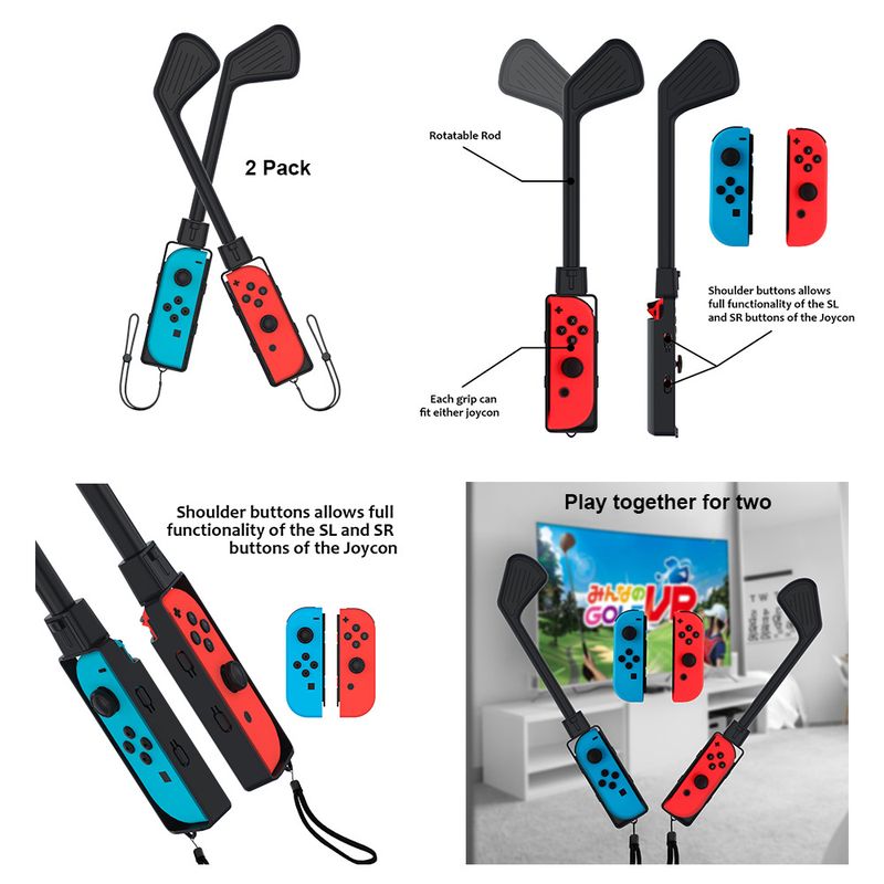 10 in 1 für Nintendo Switch Spielzubehör-Set NS Joycon Controller Griff Grip Tanzarmband Golfschläger Joystick Kit_voghion.com