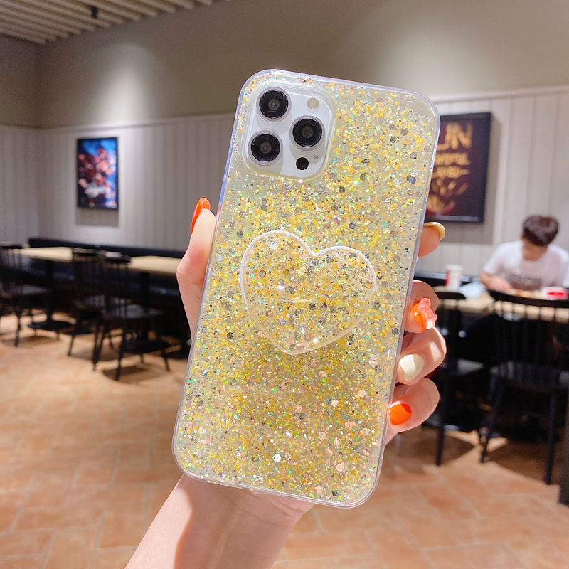 Za Xiaomi Redmi Note 10 Pro 9 8 7 Pro 10S 9S 9A 9C Case Glitter Heart bracket Cover Xiaomi Poco X3 F2 M3 Pro F3 Mi 11 L_voghion.com