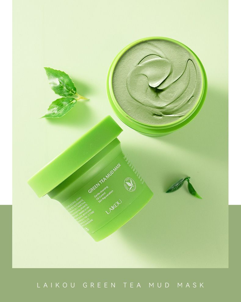 Laikou Green Tea Mud Mask 100g Cleansing Hydrating Moisturizing Mask Mud_voghion.com