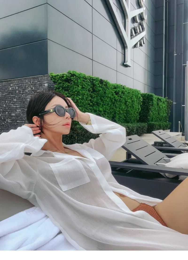 2025 urlaub Neue Lose Sonnenschutz Kleidung Weiß Lange Ärmeln Hemd Strand Rock Bikini Badeanzug Strickjacke Oberbekleidung Frauen_voghion.com