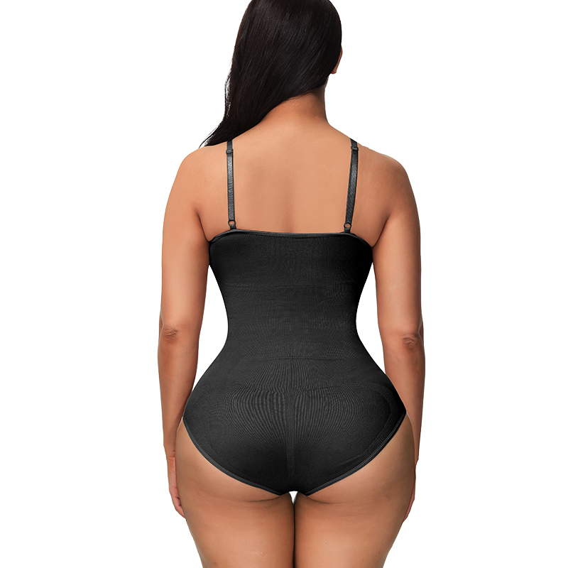 Body con scollo a V e cinturino per spaghetti Abiti a compressione Con apertura sul cavallo Shapewear Body snellente Body levigante_voghion.com