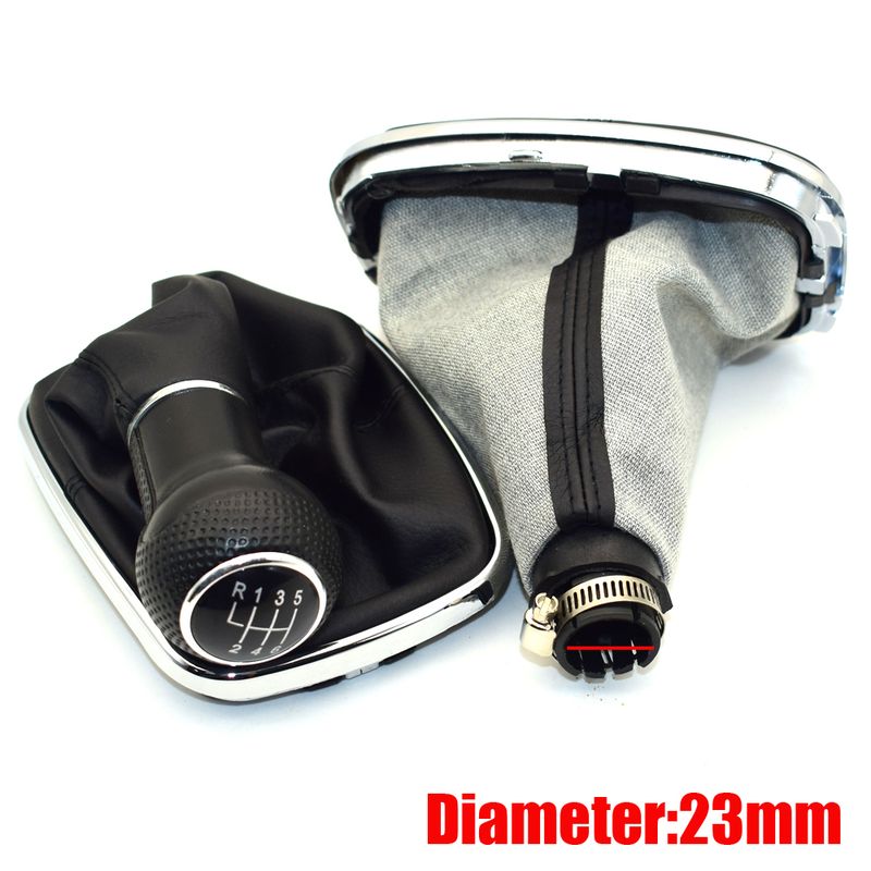 For VW Golf IV 4 GTI R32 Bora Jetta 5 Speed Black Frame Gear Shift Knob Lever Gaiter Boot 1999-2004 23mm_voghion.com