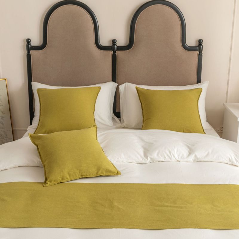Nuovo asciugamano da letto in lino di cotone tinta unita Hotel Hotel Inn bandiera da letto in lino di cotone_voghion.com