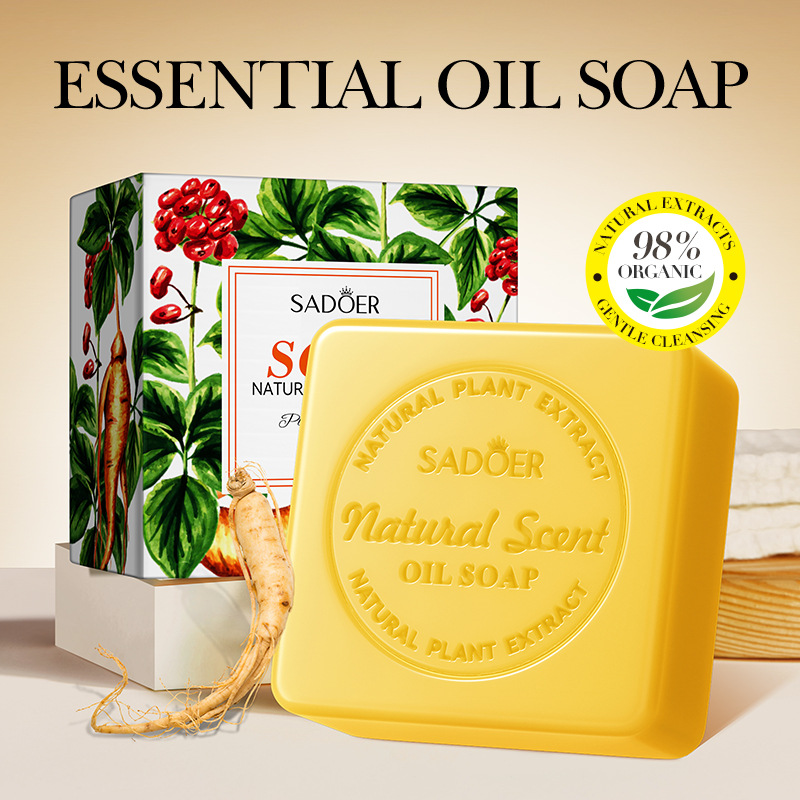 SADOER Natural Ginseng Essential Oil for Cleaning the Body, Universal Handmade Soap_voghion.com