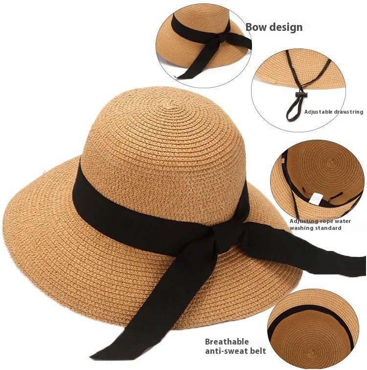 FURTALK Dam Strandhatt med bred kant, hopfällbar sommarhatt, UV-hatt, solskyddsmedel, mjuk hatt, strandhatt med bred kant_voghion.com