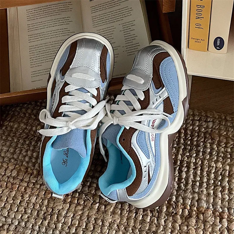 Paris Style Small Thick Soled Dad For Women New Spring Autumn Versatile Lightweight And Height Increasing Casual Shoes_voghion.com