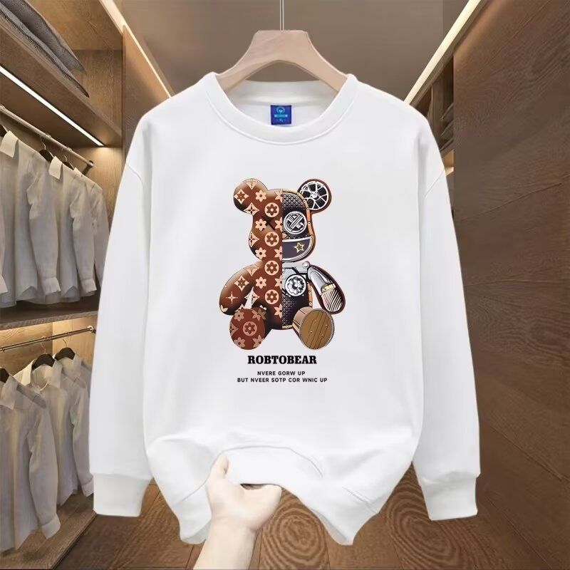 Streetwear Fleece Sweatshirt For Men – Oversized Crewneck With Cartoon Print_voghion.com
