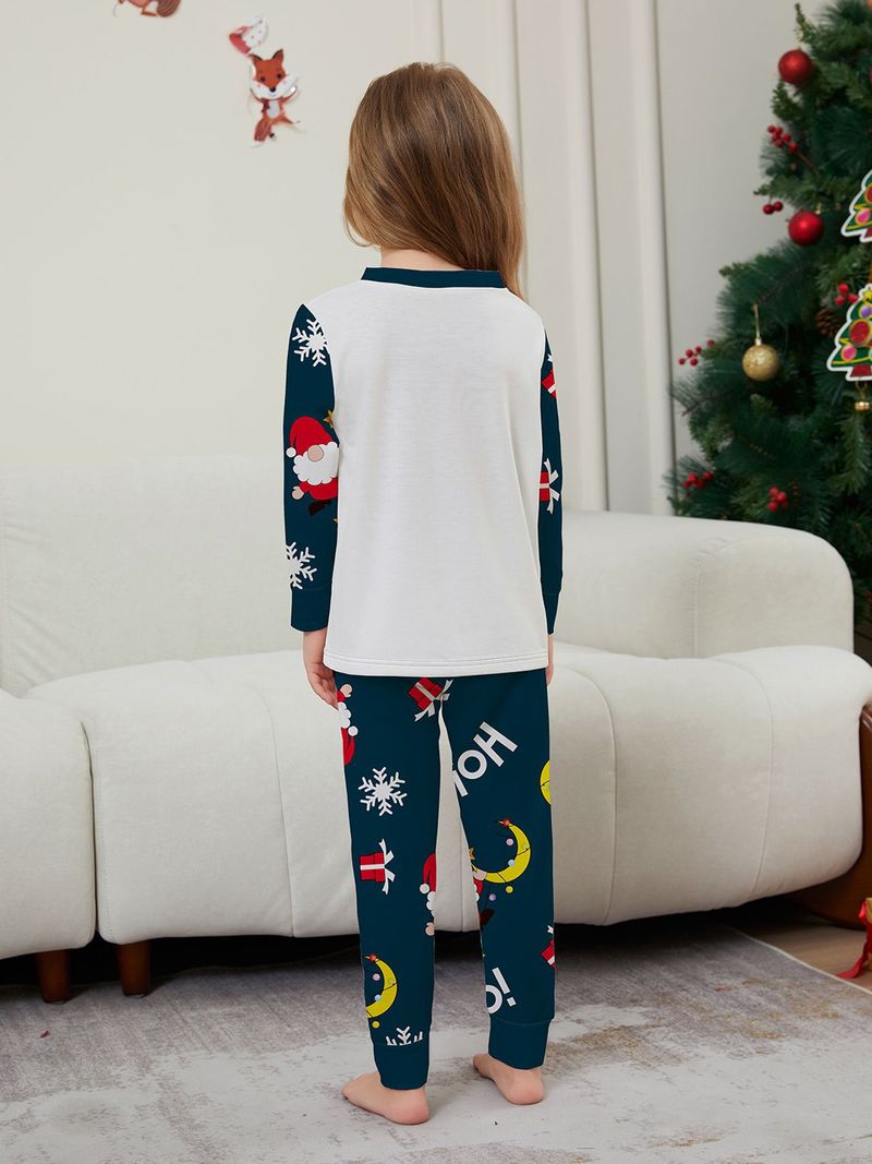Pigiama stampato per la casa con fiocco di neve e lettera di Babbo Natale per Natale._voghion.com