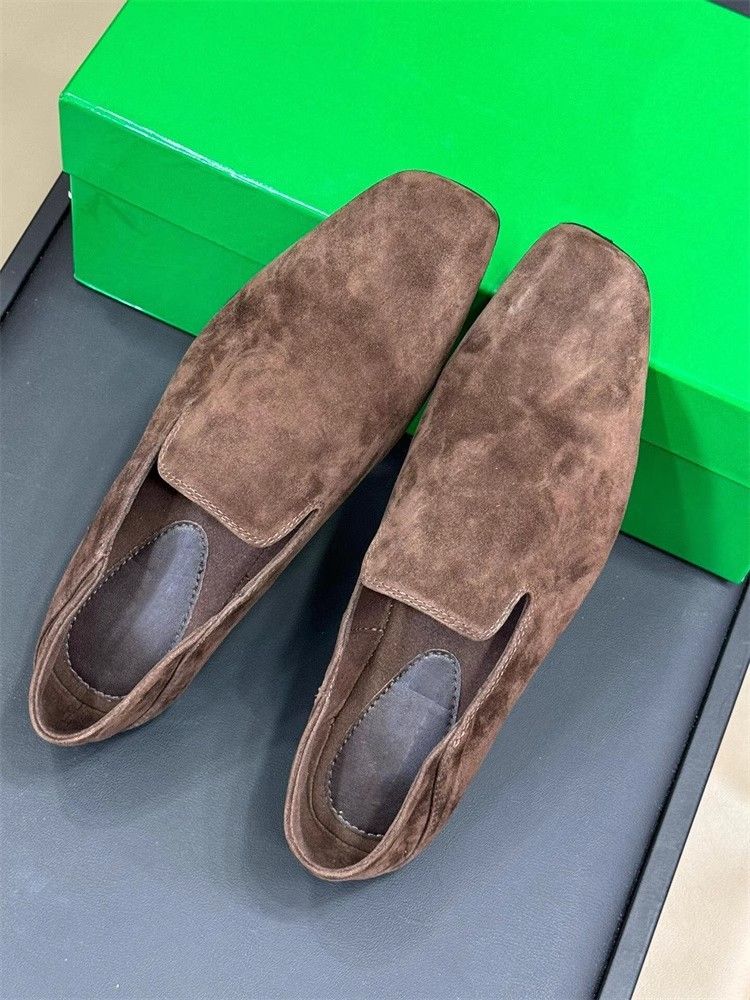 Rindsleder-Version ~ Flache Schuhe aus echtem Leder im französischen Stil mit quadratischer Zehenpartie, vielseitige, einfache Slip-On-Loafer_voghion.com