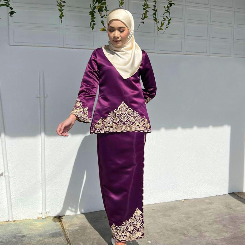 Muslim Fashion Malay exquisite embroidery Middle Eastern two-piece suit BK002_voghion.com