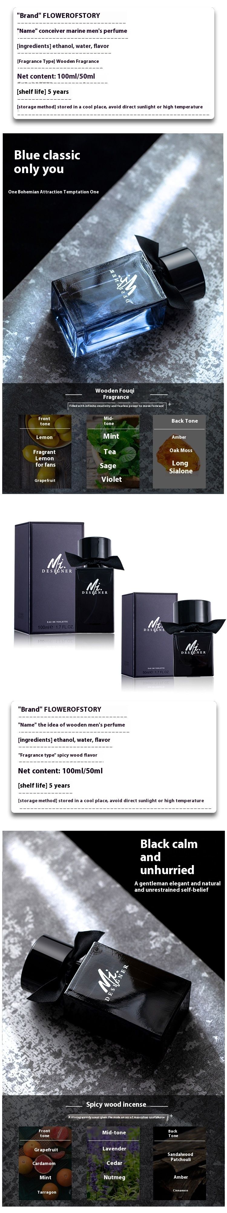 Neues heißes Parfüm Flower Tale Of Things Herrenparfüm 50ml Parfümset Student Holzparfüm_voghion.com