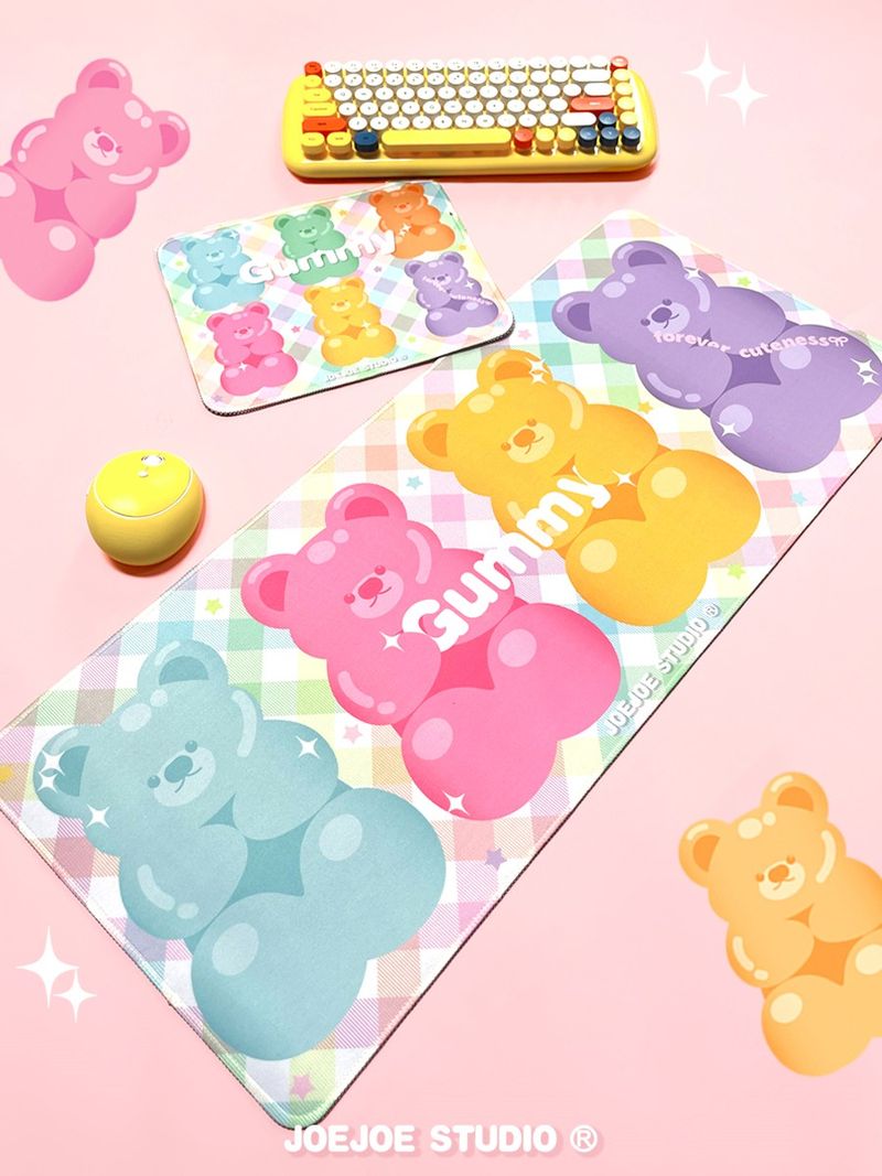 Unbeatable Quality JoeJoe Original Bear Candy Mouse Pad Fabric Cute Computer E-Sports Office Desktop Game Mat Plaid_voghion.com