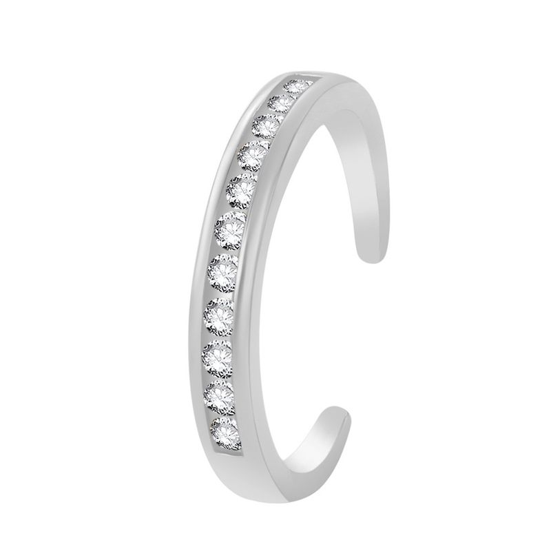 Anello alla moda unisex con coda e nocca, intarsiato con zircone pieno di diamanti, anello aperto con micro-intarsi di diamanti a fila singola_voghion.com